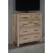 Dovetail Sun Bleached White 5 Drawer Standing Dresser