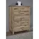 Dovetail Sun Bleached White 5 Drawer Chest