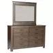 Briarwood Hills Rock Beaten Brown 8 Drawer Dresser with Mirror