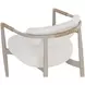 Merrowyn Greige and Louis Cream Performance Fabric Dining Arm Chair