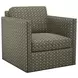 Hinsdale Gray and Brown Upholstered Swivel Chair with Nailhead Trim