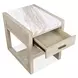Northcrest Gallery Buff and Antique Silver Rectangular Marble Top Occassional Table Set