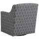 Barrier Gray Upholstered Swivel Chair with Nailhead Trim