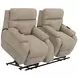 Regenerator Burlap Zero Gravity 91" Loveseat with Dual Power Lift Assist