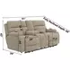 Regenerator Burlap Zero Gravity 91" Loveseat with Dual Power Lift Assist