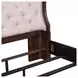 Provence Park Chateau Brown and Texture Cream King Upholstered Shelter Bed