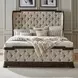 Provence Park Chateau Brown and Texture Cream King Upholstered Shelter Bed
