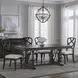 Parkside Estate Chateau Brown and Cream Upholstered 5 Piece Extendable Trestle Base Dining Set