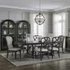 Parkside Estate Chateau Brown and Cream Upholstered 7 Piece Extendable Trestle Base Dining Set