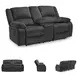 Draycoll Slate Double 78" Reclining Loveseat With Console