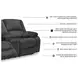 Draycoll Slate Double 78" Power Reclining  Loveseat with Console