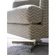 Graves La Costa Beige and Brass Upholstered Swivel Chair
