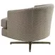 Graves La Costa Beige and Brass Upholstered Swivel Chair