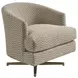 Graves La Costa Beige and Brass Upholstered Swivel Chair