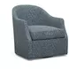 Ariana Blue Upholstered Escala Swivel Accent Chair