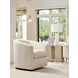 Sunset Key Candice Ivory Upholstered Swivel Chair