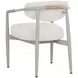 Merrowyn Greige and Louis Cream Performance Fabric Dining Arm Chair