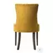 Farren Yellow Velvet and Espresso Side Chair with Nailhead Trim Set of 2