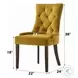Farren Yellow Velvet and Espresso Side Chair with Nailhead Trim Set of 2