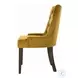 Farren Yellow Velvet and Espresso Side Chair with Nailhead Trim Set of 2