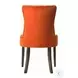 Farren Orange Velvet and Weathered Oak Side Chair with Nailhead Trim Set of 2