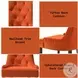 Farren Orange Velvet and Weathered Oak Side Chair with Nailhead Trim Set of 2