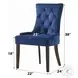 Farren Blue Velvet and Weathered Oak Side Chair with Nailhead Trim Set of 2