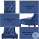 Farren Blue Velvet and Weathered Oak Side Chair with Nailhead Trim Set of 2