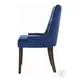 Farren Blue Velvet and Weathered Oak Side Chair with Nailhead Trim Set of 2