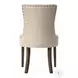 Farren Beige Fabric and Weathered Oak Side Chair with Nailhead Trim Set of 2