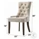 Farren Beige Fabric and Weathered Oak Side Chair with Nailhead Trim Set of 2