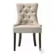 Farren Beige Fabric and Weathered Oak Side Chair with Nailhead Trim Set of 2