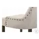 Farren Beige Fabric and Weathered Oak Side Chair with Nailhead Trim Set of 2