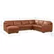 Langston Nutmeg Top Grain Leather LAF Chaise Sectional