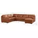 Langston Nutmeg Top Grain Leather RAF Chaise Sectional