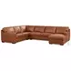 Langston Nutmeg Top Grain Leather RAF Chaise Sectional