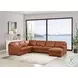 Langston Nutmeg Top Grain Leather RAF Chaise Sectional