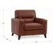 Elwyn Pecan Leather Upholstered Accent Chair