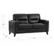 Elwyn Black Leather 64" Loveseat