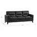 Elwyn Black Leather 87" Sofa