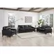 Elwyn Black Leather Living Room Set