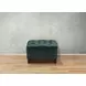 Picavel Green Leather Upholstered Rectangular Ottoman with Nailhead Trim