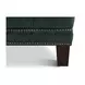 Picavel Green Leather Upholstered Rectangular Ottoman with Nailhead Trim