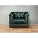 Picavel Green Leather Upholstered Accent Chair with Nailhead Trim