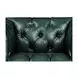 Picavel Green Leather Upholstered Accent Chair with Nailhead Trim