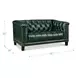 Picavel Green Leather 65" Loveseat with Nailhead Trim