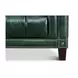 Picavel Green Leather 84" Sofa with Nailhead Trim