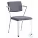 Cargo Gray Fabric and White Dining Chair Set of 2