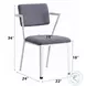 Cargo Gray Fabric and White Dining Chair Set of 2