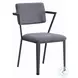Cargo Gray Fabric and Gunmetal Dining Chair Set of 2